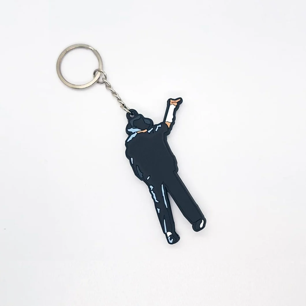Michael Jackson Shape Jackson Black Rubber Super wykończony Luksusowy 7 CM Brelok dla fanów Michaela Jacksona Prezent Prezent, Czarny i biały, Portachiavi