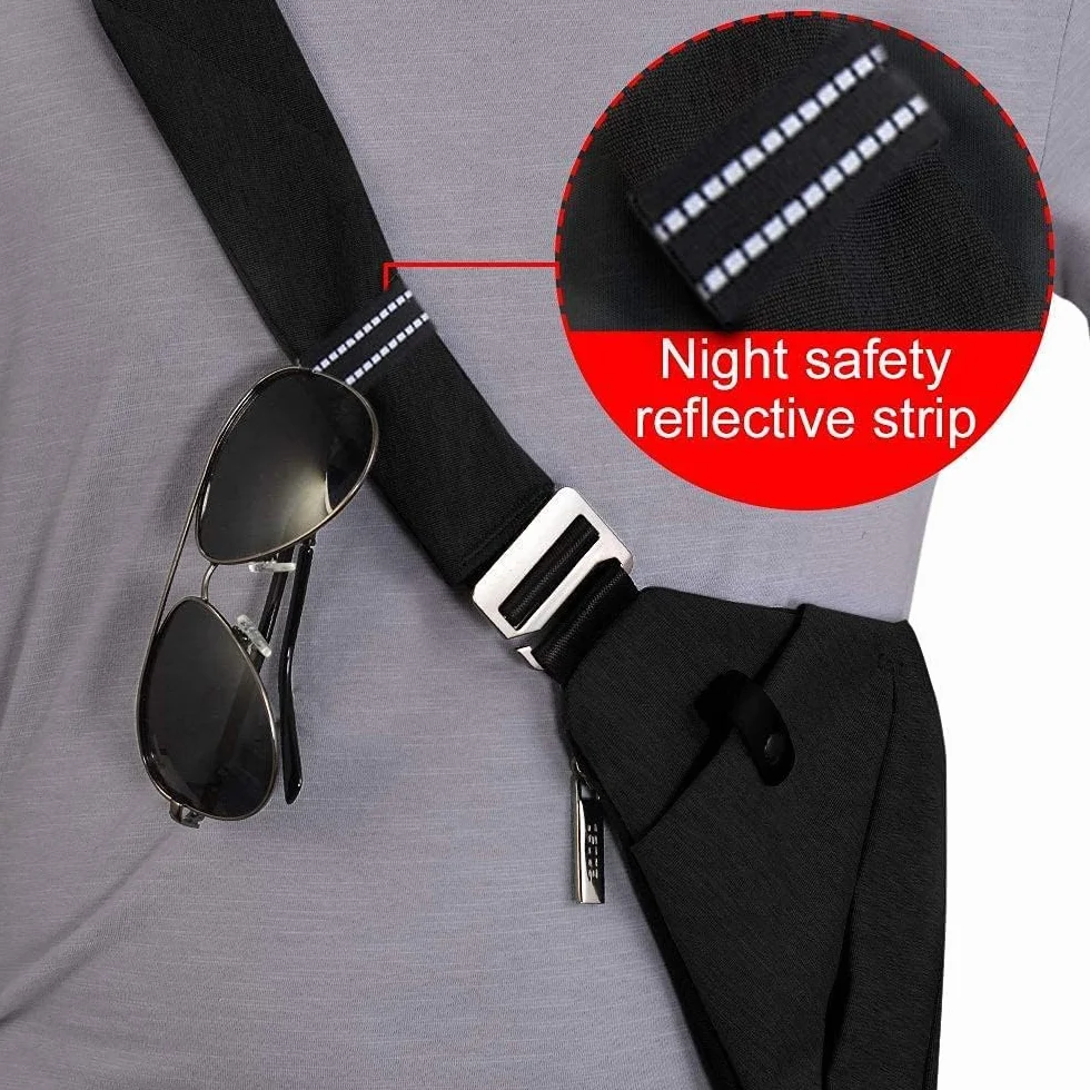 OSOCE Torba podróżna antykradzieżowa, męska torba na klatkę piersiową, crossbody z wieloma kieszeniami torba na ramię wodoodporne torby pokrowiec na co dzień jazda na rowerze wędrówki dla mężczyzn