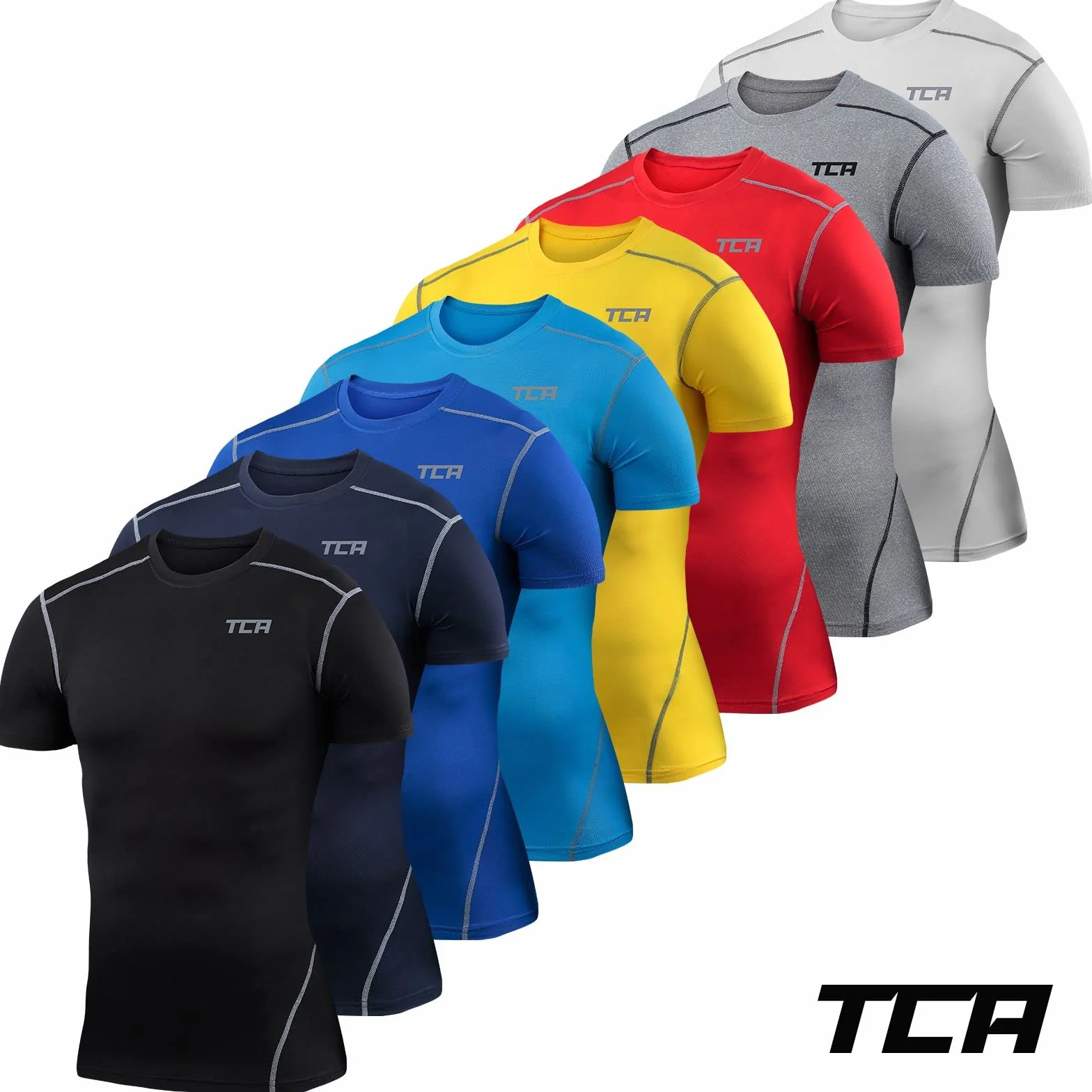 TCA Męskie i Chłopięce Pro Performance Koszulka termoaktywna z krótkim rekawem i kompresja dla sportowców