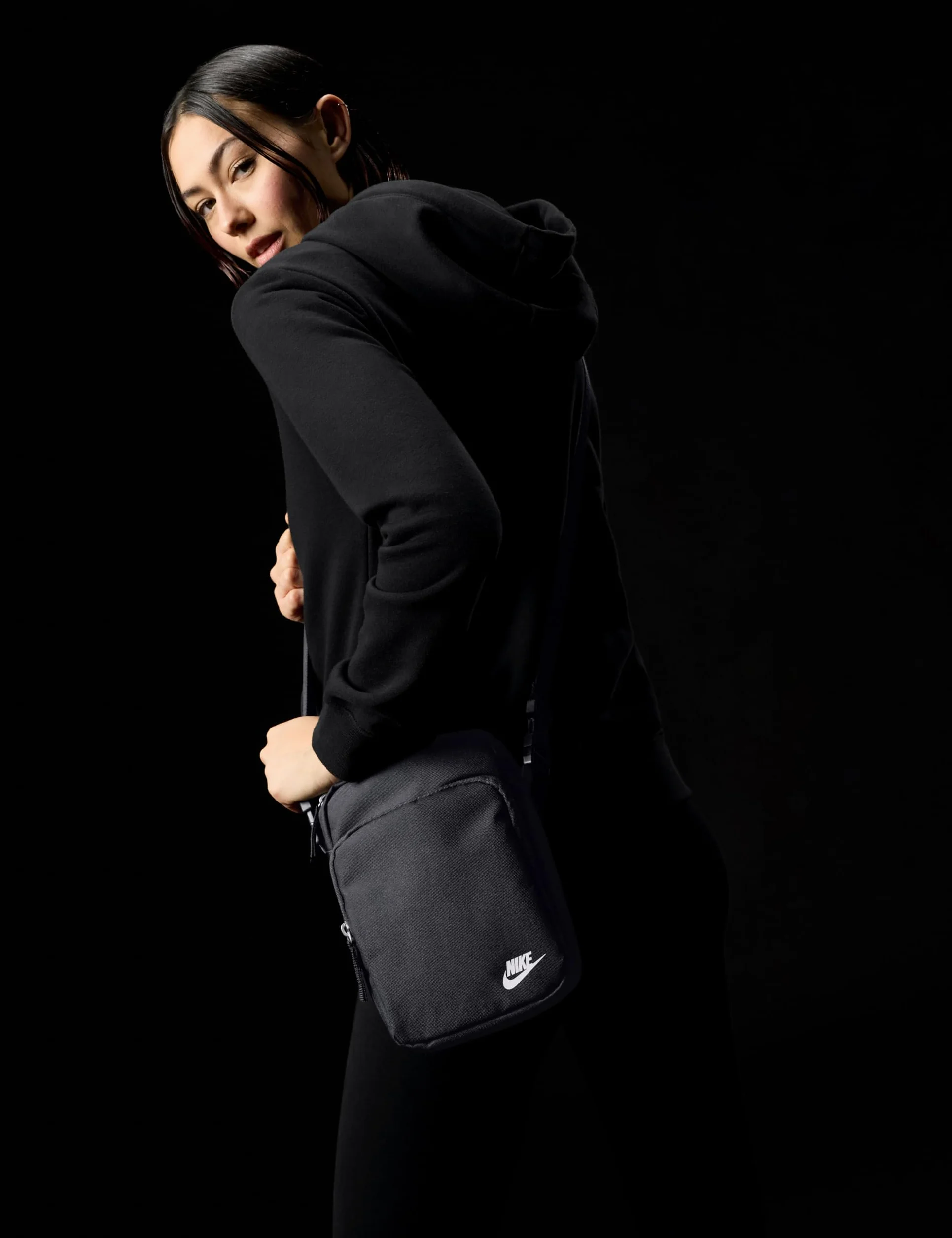 Nike Unisex – torba na pasek dla dorosłych, czarna/biała, rozmiar uniwersalny