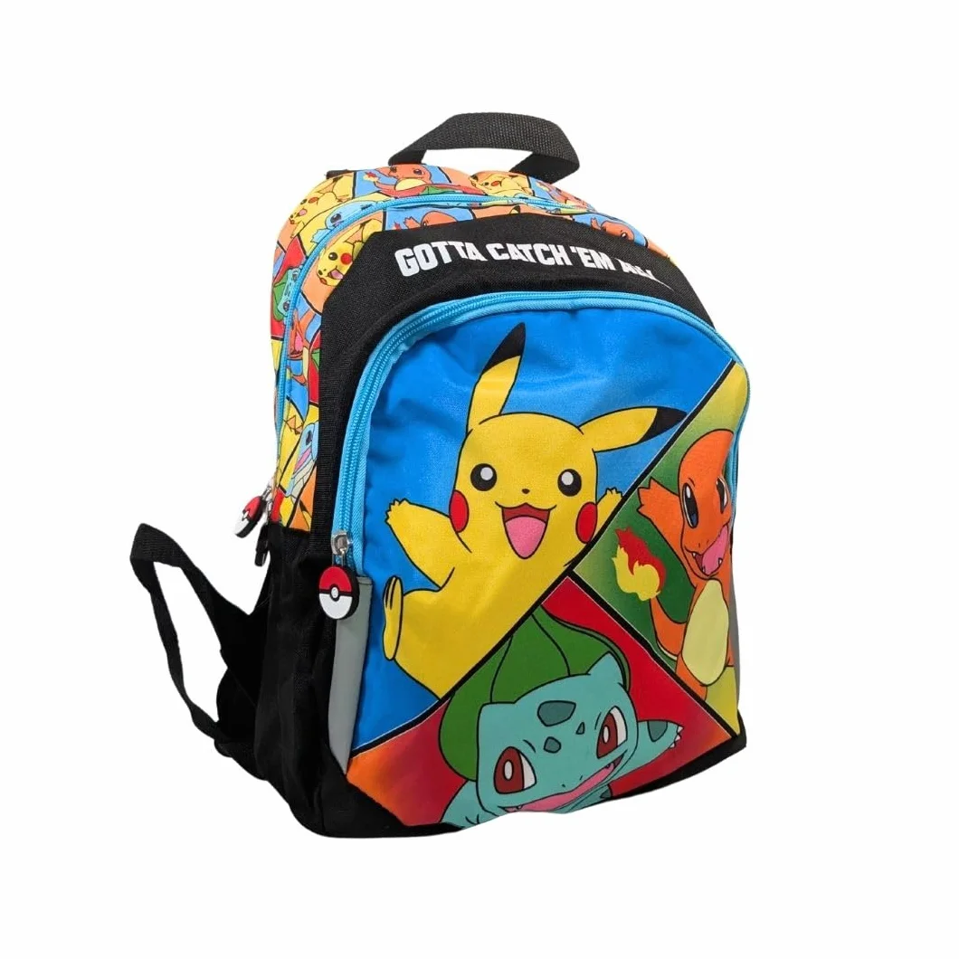 mybagstory Pokémon - plecak chłopięcy 38 x 28 x 16 cm - plecak szkolny dla dzieci podstawowych z 2 przegródkami na zamek błyskawiczny - dla dzieci - szkoła - przedszkole - pomysł na prezent