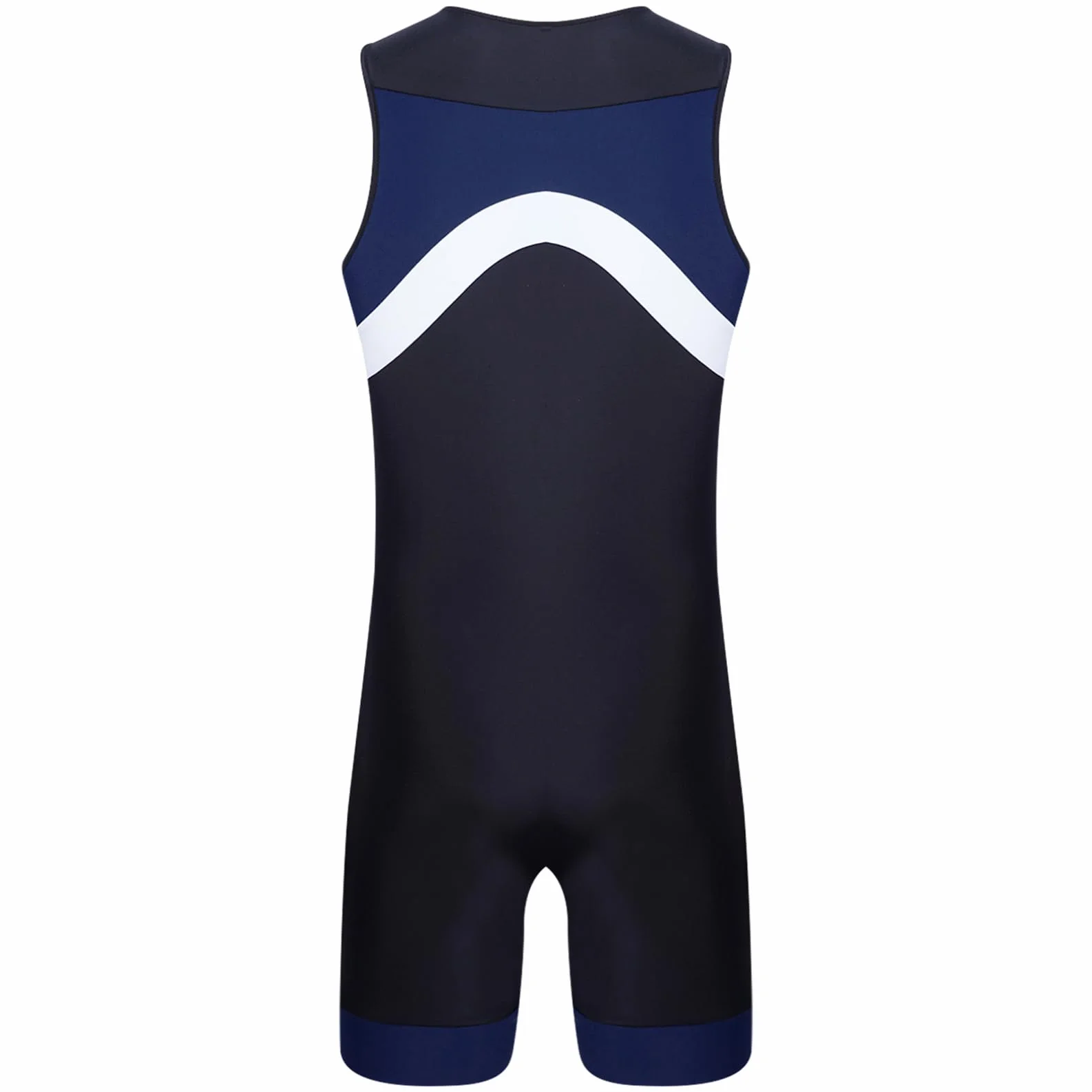 ranrann Męski strój kąpielowy jednoczęściowy kombinezon pływacki Surfing Plaża Basen Swimwear M-3XL, Typ F Granatowy, 4XL