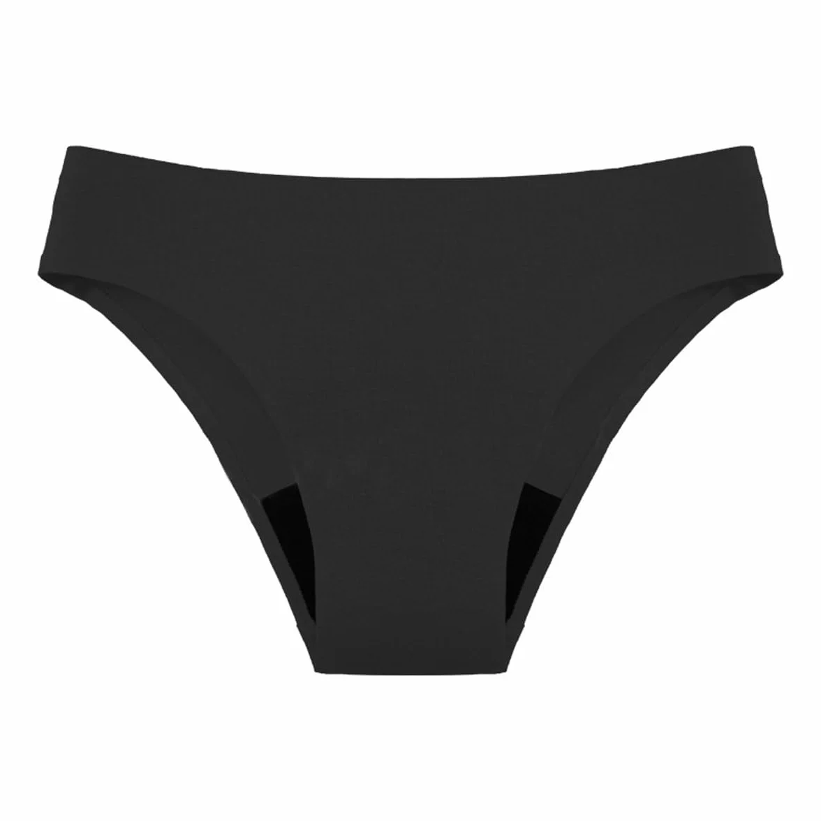 Bezszwowa damska bielizna kąpielowa na okres, czterowarstwowa, szczelna, bez potrzeby stosowania podpasek, majtki menstruacyjne, czarne, rozmiar M, nylon, poliester