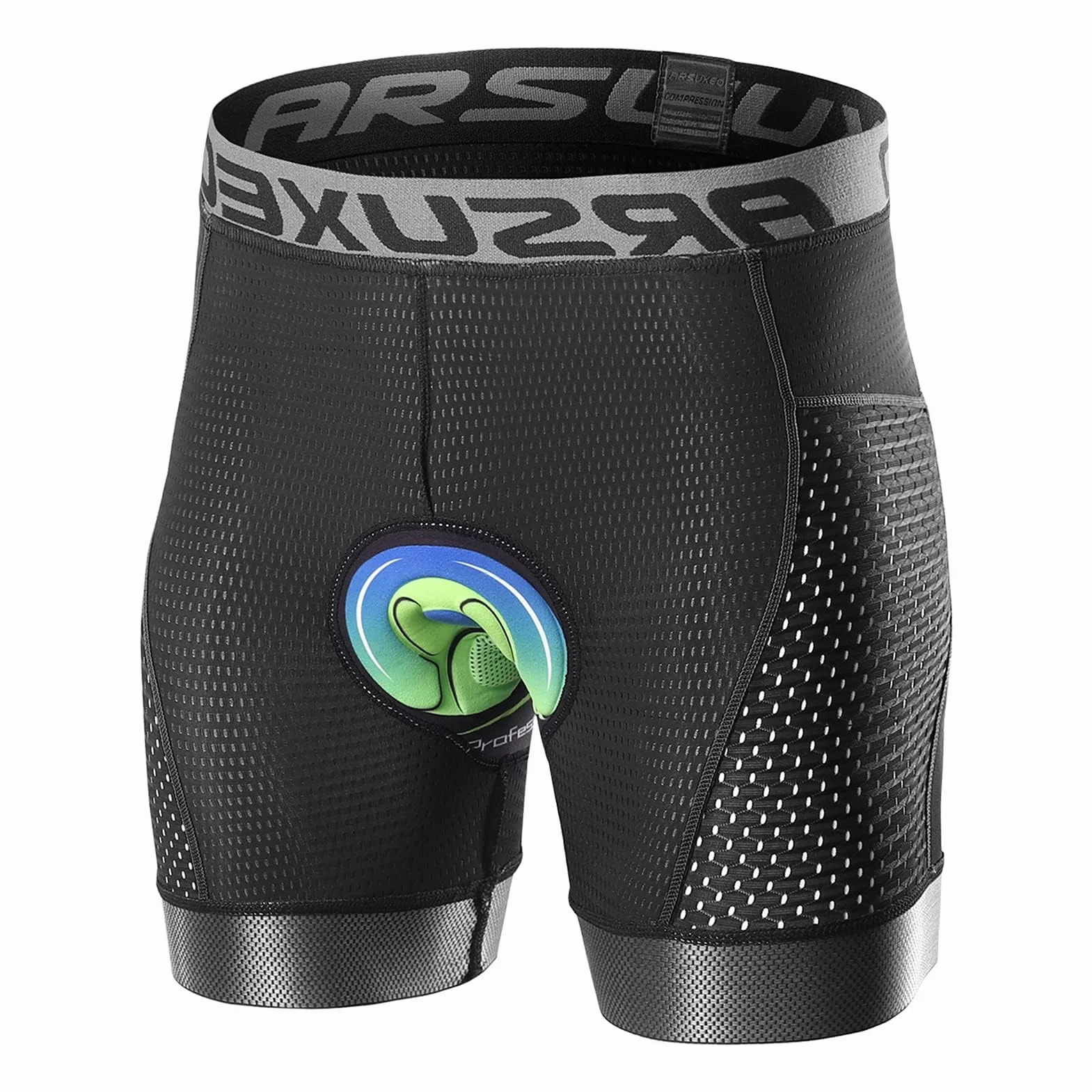Lixada Męskie spodenki rowerowe z wkładką żelową 5D, szybkoschnące, antypoślizgowe spodenki rowerowe MTB Bike