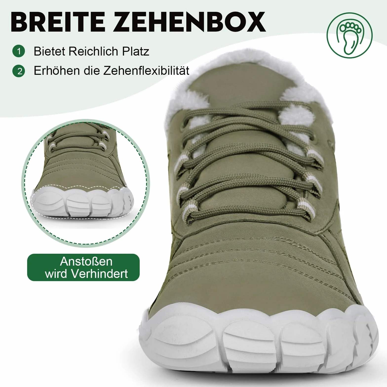 RUYI Zimowe buty do chodzenia boso, dla kobiet i mężczyzn, ciepłe buty zimowe, z podszewką, odporne na działanie wody, do biegania w terenie, wygodne buty zimowe z szerokim noskiem