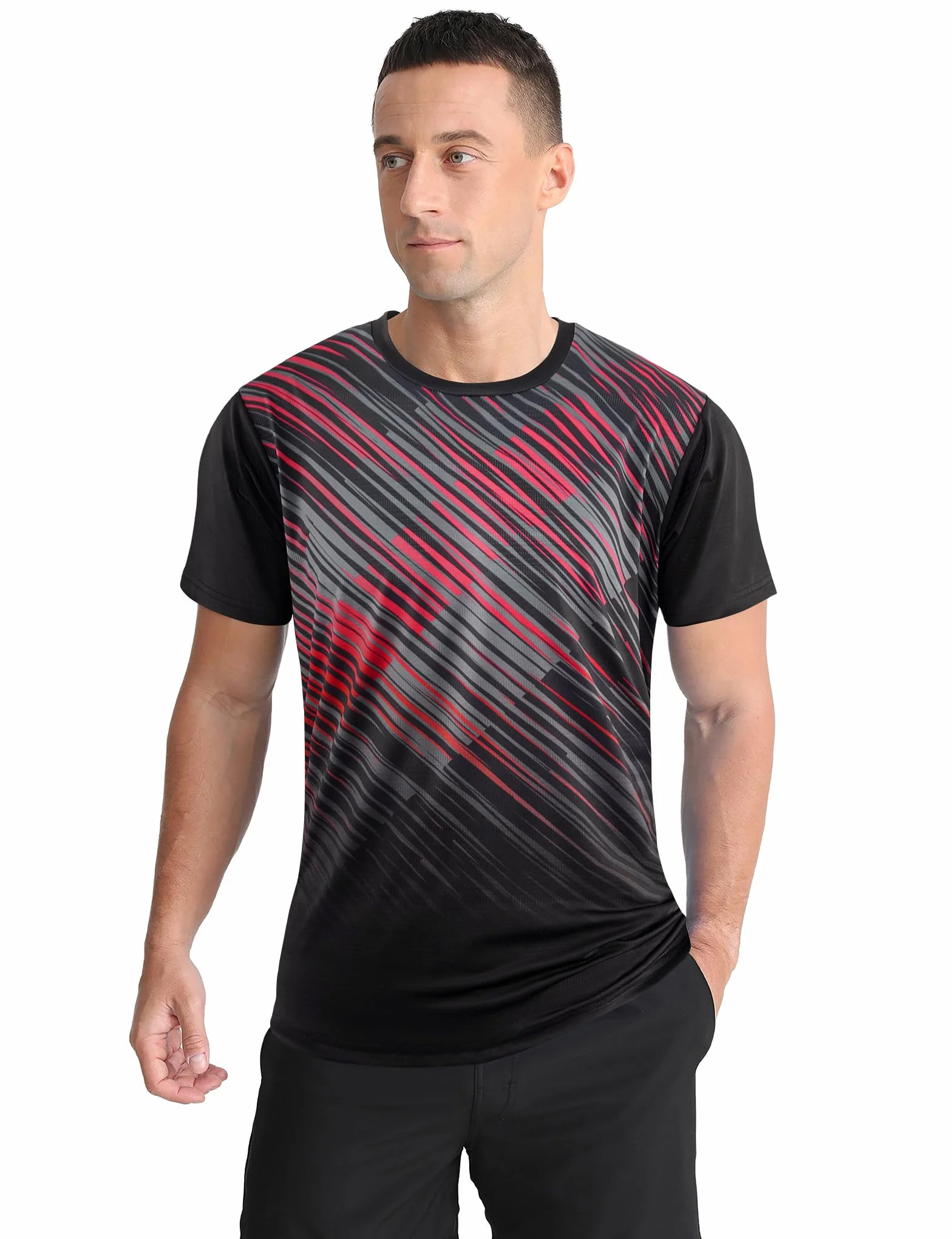 APTRO Męskie T-shirty na siłownię dla mężczyzn odprowadzające wilgoć sportowe oddychające topy do biegania szybkoschnąca koszulka z krótkim rękawem (1 opakowanie)