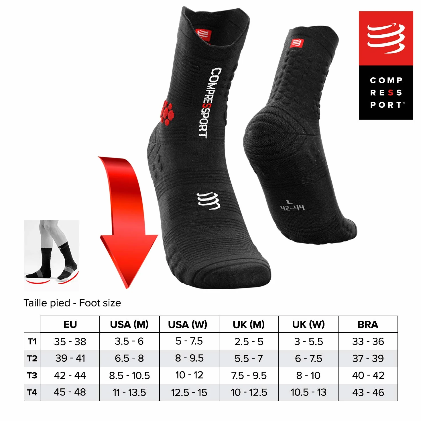 COMPRESSPORT Męskie skarpety kompresyjne do biegania Trail Sock