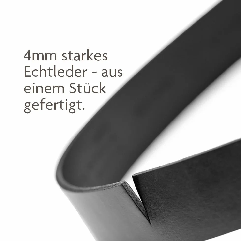 Fa.Volmer ® Pasek ze skóry bawolej dla mężczyzn i kobiet/pasek skórzany o szerokości 35 mm / możliwość skrócenia / model Austin (dostępny w kolorze czarnym i brązowym)
