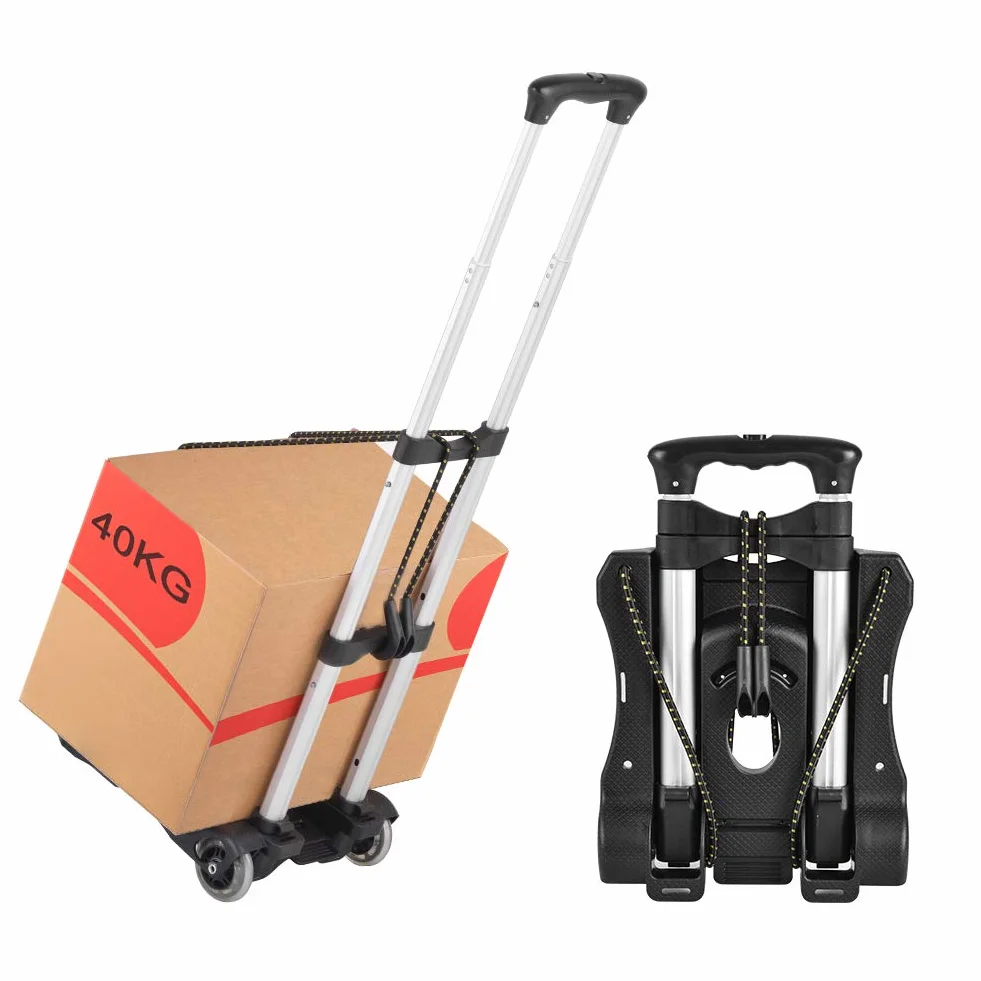 40 kg wózek transportowy wózek transportowy, lekki, kompaktowy i trwały stop aluminium, na bagaż, przedmioty osobiste, podróż, przeprowadzkę i do użytku biurowego