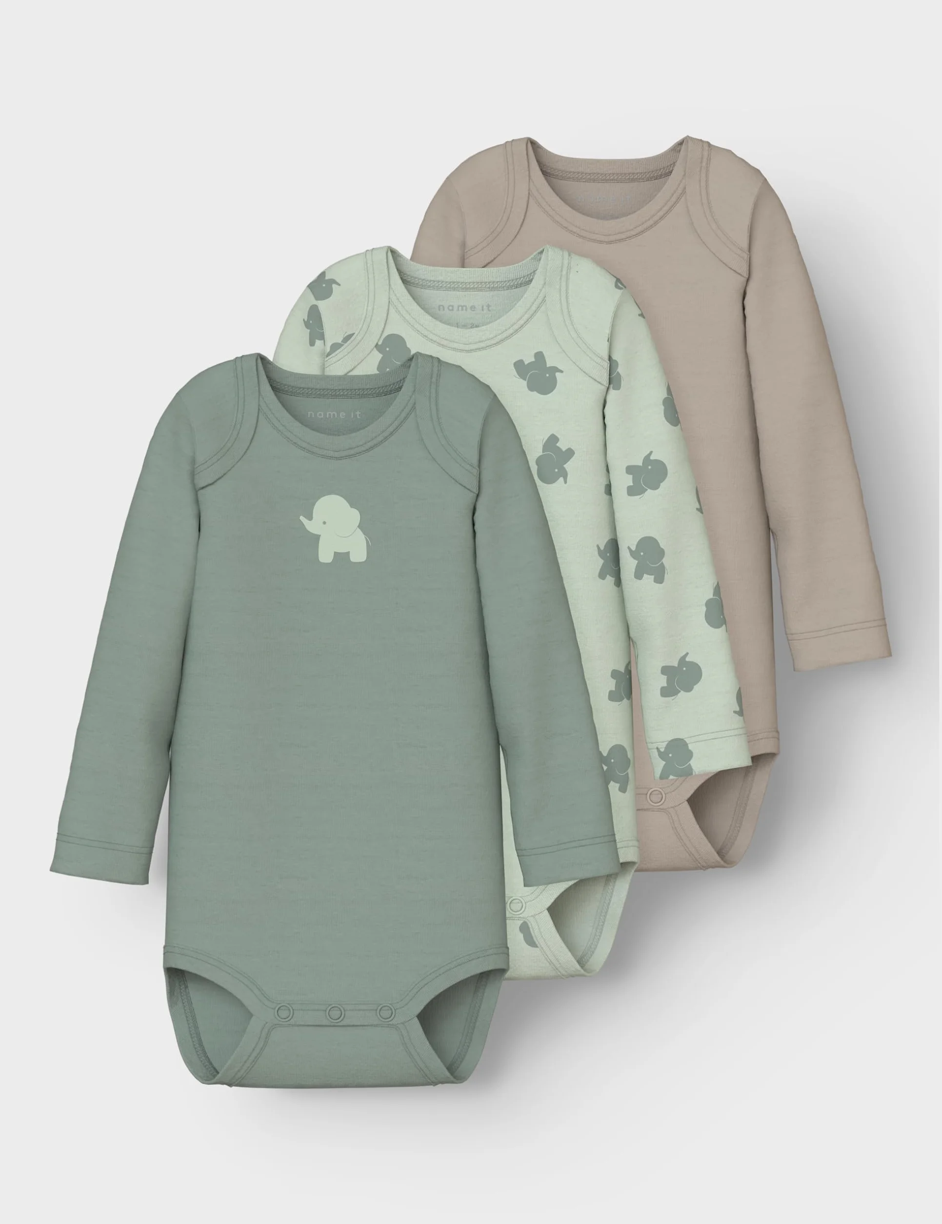 Name it baby Męskie Sea Foam Nbmbody 3P LS Słoń Noos, Numeric_74 (3 sztuki), Pianka Sea Foam., numeric_74