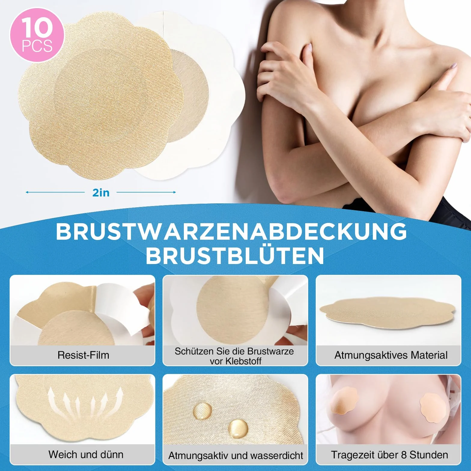 OK TAPE Taśmy piersiowe, duże piersi, miseczka A-G, taśma podnosząca piersi, do sukienek, taśma typu Booby, z 5 parami osłon na sutki, zestaw, niewidoczna taśma do odzieży