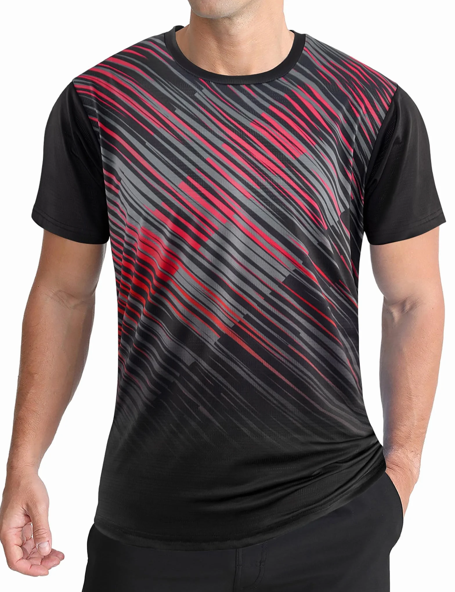 APTRO Męskie T-shirty na siłownię dla mężczyzn odprowadzające wilgoć sportowe oddychające topy do biegania szybkoschnąca koszulka z krótkim rękawem (1 opakowanie)