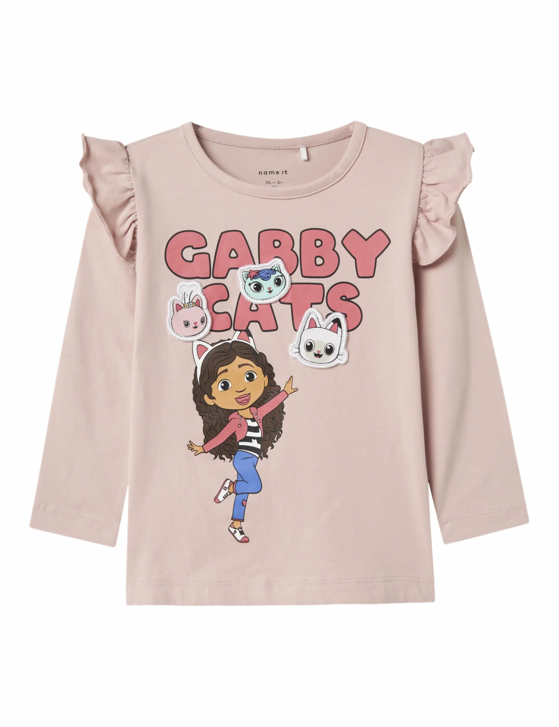 NAME IT Dziewczęca juta Gabby Ls Top Box Sky
