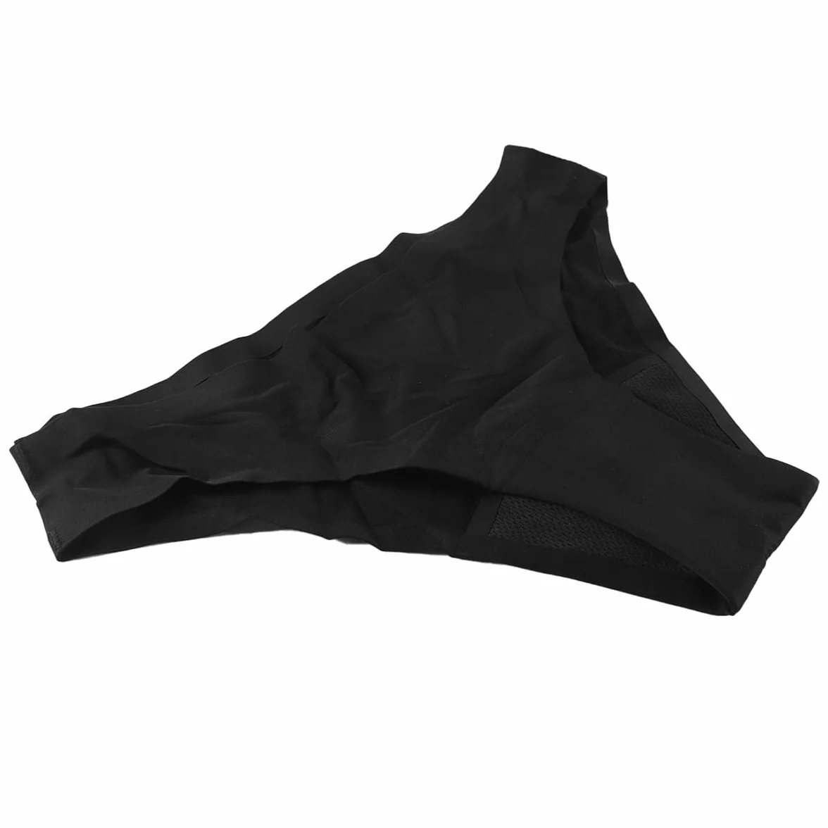 Bezszwowa damska bielizna kąpielowa na okres, czterowarstwowa, szczelna, bez potrzeby stosowania podpasek, majtki menstruacyjne, czarne, rozmiar M, nylon, poliester
