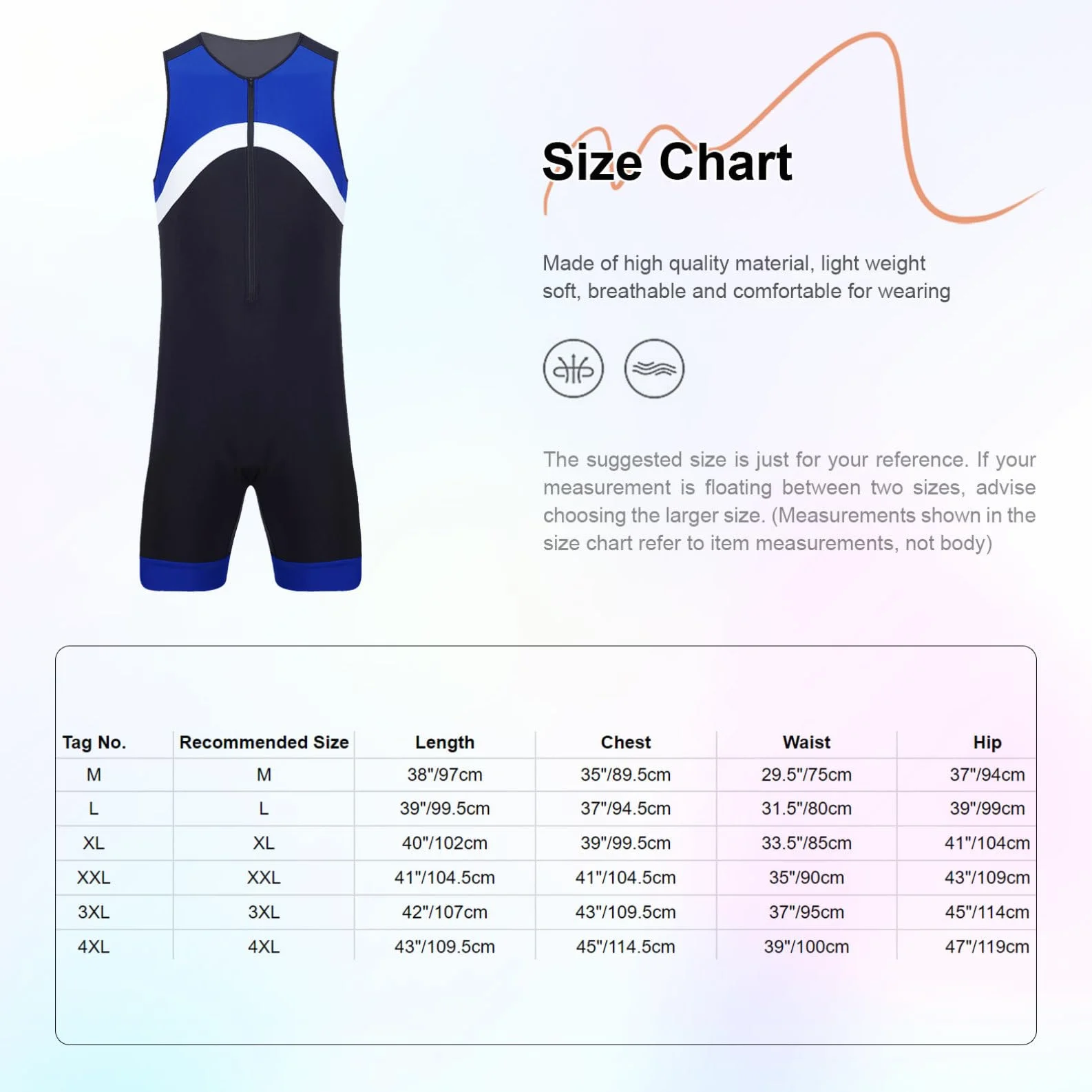 ranrann Męski strój kąpielowy jednoczęściowy kombinezon pływacki Surfing Plaża Basen Swimwear M-3XL, Typ F Granatowy, 4XL